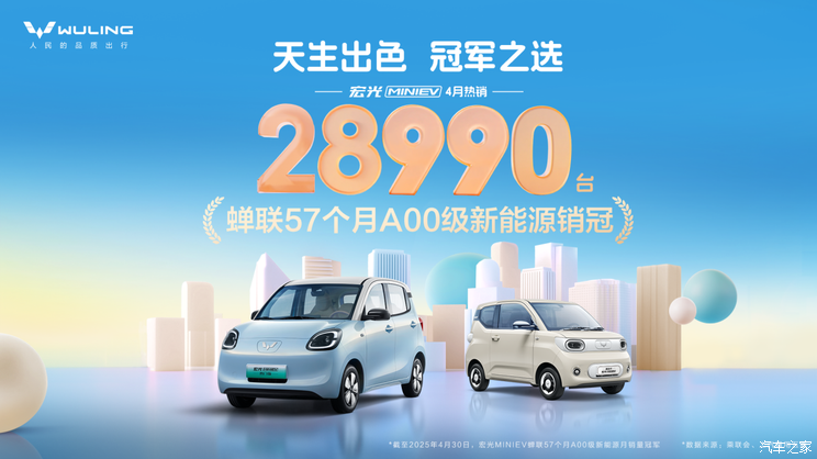 宏光MINIEV家族4月销售28990台 新款五菱星光将于二季度上市